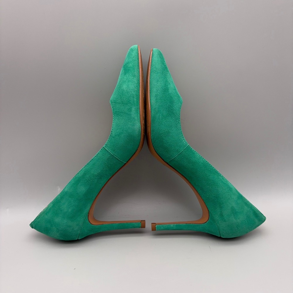 Banana Republic Pumps Womens 7 Green Suede Pointed Toe Stiletto Classic - Picture 11 of 12